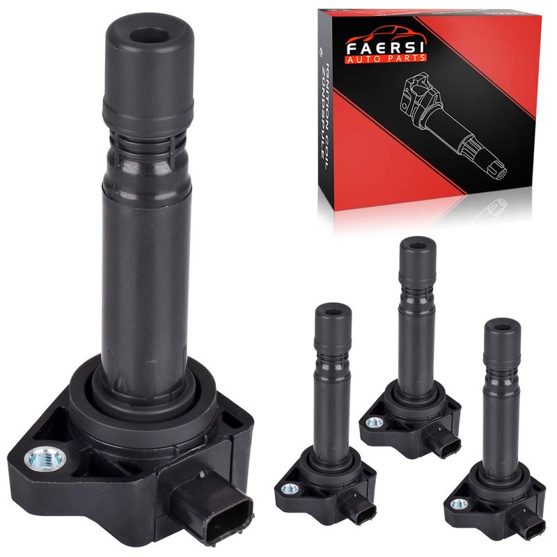 FAERSI Ignition Coils Pack 4 Set Replacement for 2006 2007 2008 2009 2010 2011 Honda Civic L4 1.8L, UF582 C1580 5C16371788393 RNAA01 IC662 - Image 1